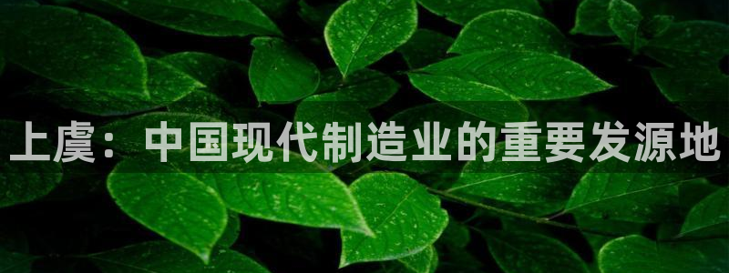 传奇电子cq9官网：上虞：中国现代制造业的重要发源地