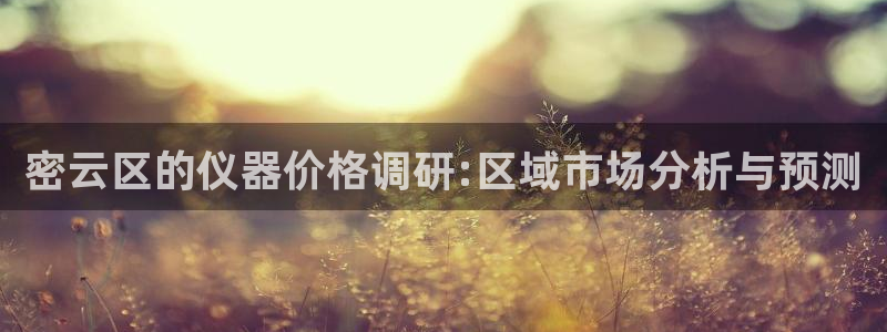 cq9电子试玩网：密云区的仪器价格调研:区域市场分析与预测