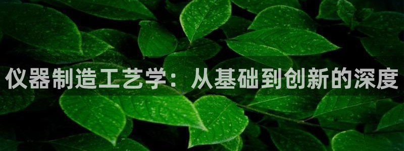 cq9电子传奇：仪器制造工艺学：从基础到创新的深度