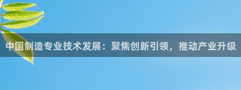 cq9传奇电子手机版：中国制造专业技术发展：聚焦创新引领，推